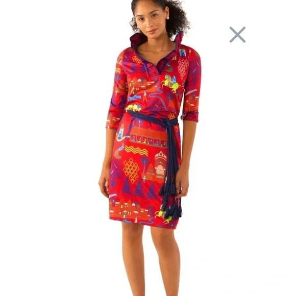 🌸 Gretchen Scott Ruff Neck Dress - Picture 4 of 10